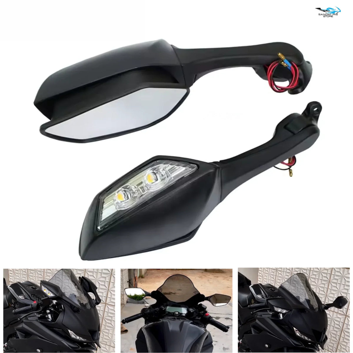 Retrovisor Esportivo c/ Pisca Zx10 para Yamaha Yzf R15