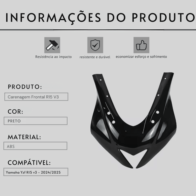 Carenagem Frontal Yamaha Yzf R15 v3 (Frente R6 Adaptada)